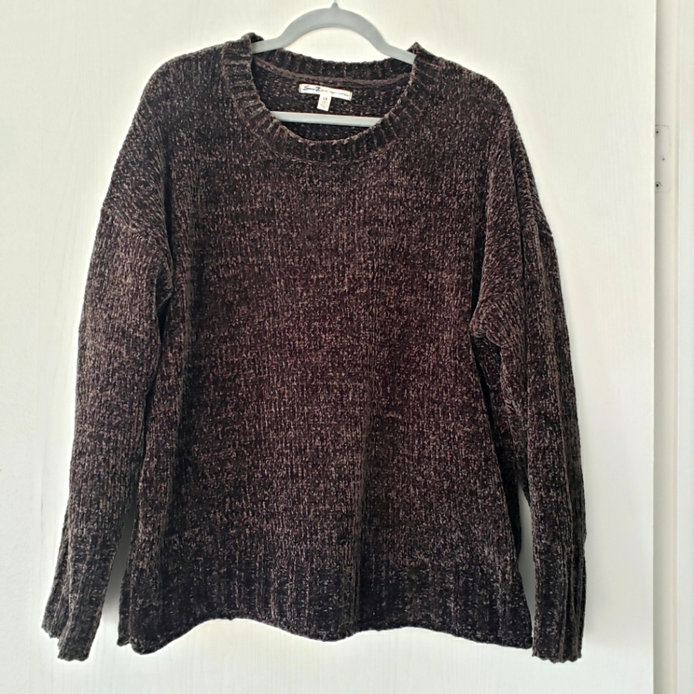 Chocolate brown chenille sweater